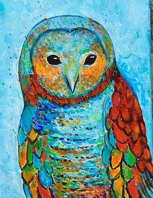 Art: Abstract Owl by Artist Ulrike 'Ricky' Martin