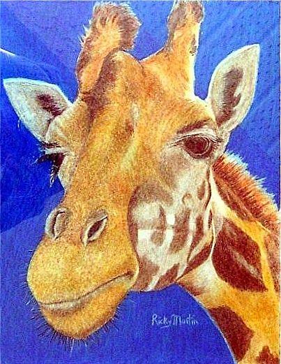 Art: Giraffe Portrait by Artist Ulrike 'Ricky' Martin