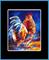 Art: ROOSTER on BLUE by Artist Marcia Baldwin