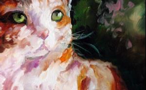 Detail Image for art CALICO KITTY & FLOWERS