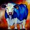 Art: BLUE HAPPY COW by Artist Marcia Baldwin