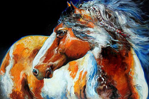 Art: MOHICAN the INDIAN WAR PONY by Artist Marcia Baldwin