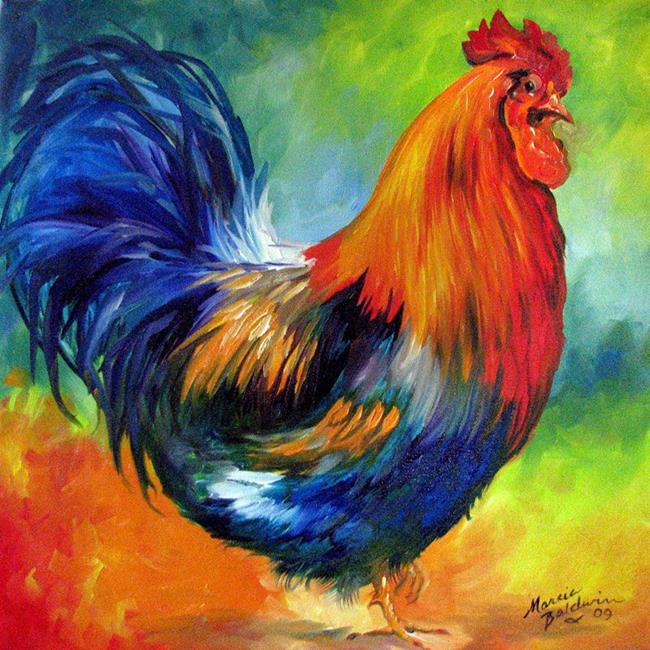 Art: REDHEAD ROOSTER by Artist Marcia Baldwin