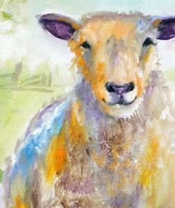 Detail Image for art PASTEL SHEEP FARM