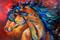 Art: RED THUNDER INDIAN WAR HORSE by Artist Marcia Baldwin