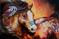Art: TOBIANO INDIAN WAR HORSE by Artist Marcia Baldwin