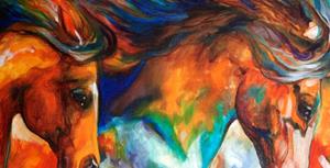 Detail Image for art WILD TRIO RUN MUSTANGS Detail Image for art WILD TRIO RUN MUSTANGS