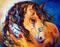 Art: SUN BUCKSKIN INDIAN WAR HORSE by Artist Marcia Baldwin