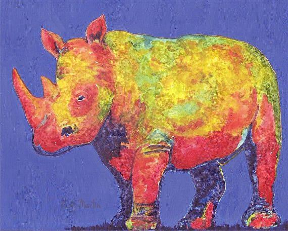 Art: Rhinoceros - sold by Artist Ulrike 'Ricky' Martin