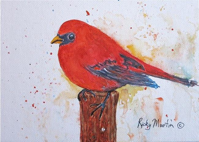 Art: Red Bird by Artist Ulrike 'Ricky' Martin