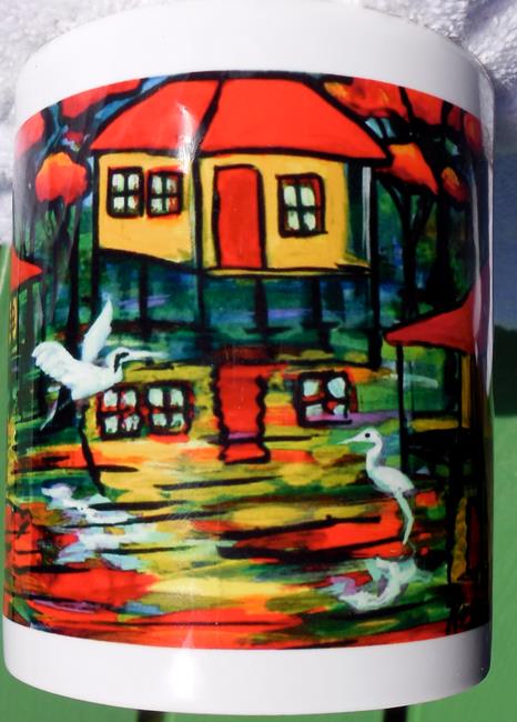 Art: Swamp Houses Mug Gift  #0384 by Artist Ke Robinson