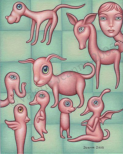 Art: Cavalcade of Creatures by Artist Valerie Jeanne
