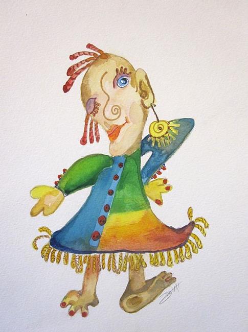 Art: Girl with Fringe-sold by Artist Delilah Smith