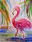 Art: Wading Flamingo-sold by Artist Delilah Smith