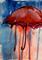 Art: Red Umbrella by Artist Delilah Smith