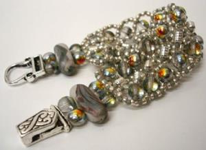 Detail Image for art There's a Silver Lining - Handwoven Artisan Bracelet with Glass and Magneti