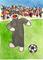 Art: Sock Monkey Kicks the Ball by Artist Nancy Denommee   