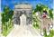 Art: Sock Monkey in Paris by Artist Nancy Denommee   