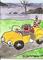 Art: Sock Monkey Goes for a Drive by Artist Nancy Denommee   