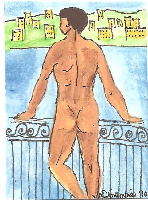 Art: From a Grecian Balcony by Artist Nancy Denommee   