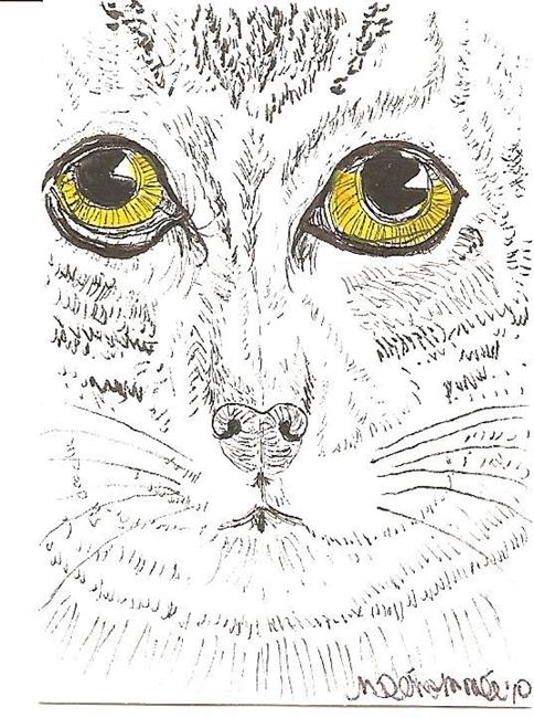 Art: Golden-eyed Tabby SOLD by Artist Nancy Denommee   