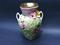 Art: Soft pink and chartreuse pique assiette mosaic flower vase (SOLD) by Artist Laura Winzeler