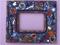 Art: Blue, Orange & Red Jewelry Mosaic Mirror (Available) by Artist Laura Winzeler
