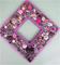 Art: Green, pink & purple mosaic jewelry mirror (Sold) by Artist Laura Winzeler