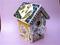 Art: Transferware pique assiette mosaic birdhouse (SOLD) by Artist Laura Winzeler
