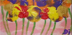 Detail Image for art Slumbering Pansies SOLD Detail Image for art Slumbering Pansies SOLD