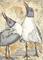 Art: SEA GULLS ON THE BEACH by Artist Theodora Demetriades 