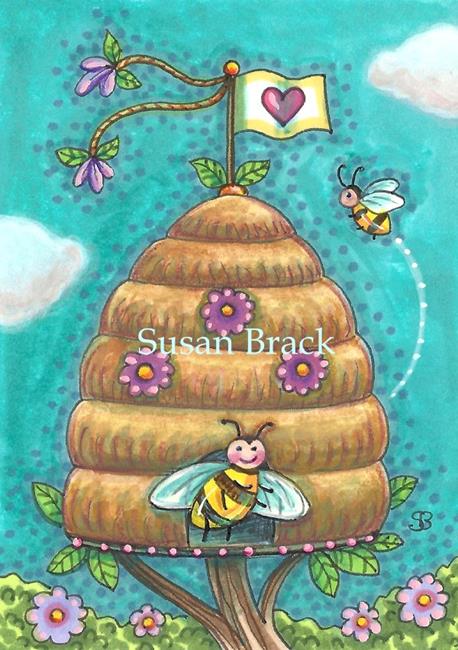 Art: BEEHIVES ARE BUZZIN by Artist Susan Brack