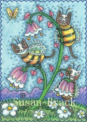 Art: BUMBLECATS BRING AN EARLY SPRING by Artist Susan Brack