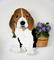 Art: Beagle Ben. Original pInted intarsia by Artist Gina Stern