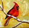 Art: Cardinal in the Snow by Artist Laurie Justus Pace