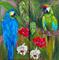 Art: Jungle Macaws by Artist Dia Spriggs