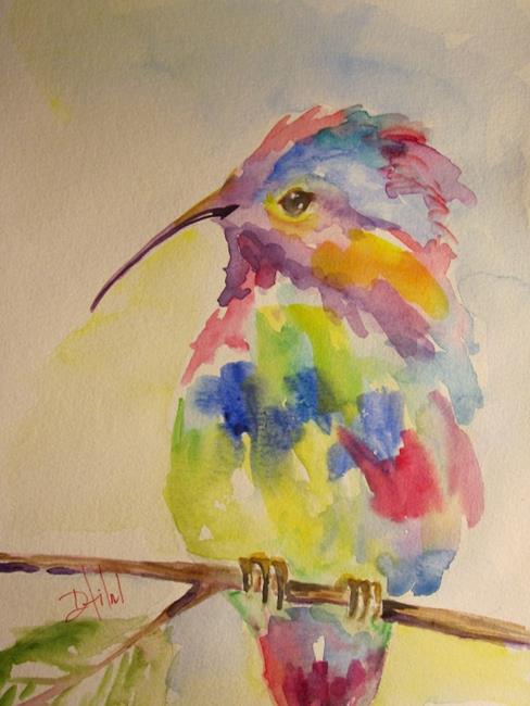 Art: Colorful Hummingbird-sold by Artist Delilah Smith