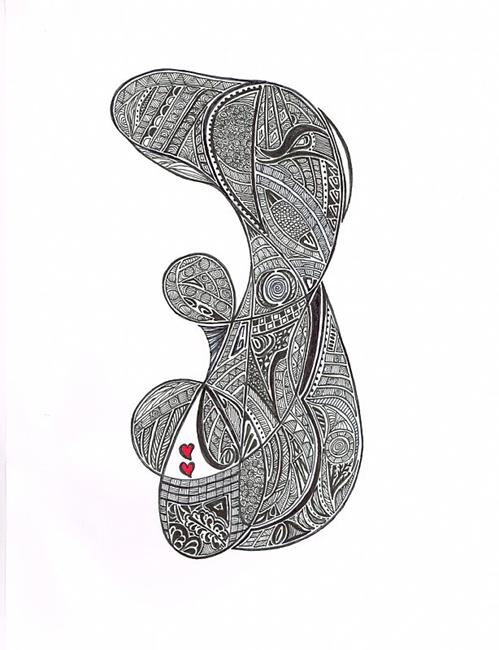 Art: Black and White Abstract by Artist Susan Forbrigger