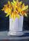 Art: Daffodils in White Vase by Artist Delilah Smith