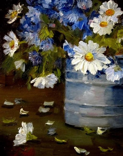 Art: Texas Bluebonnets and Daisies by Artist Delilah Smith
