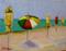 Art: Beach Umbrellas No.4 by Artist Delilah Smith