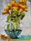 Art: Blue Vase with Flowers by Artist Delilah Smith
