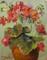 Art: Geraium in a Clay Pot by Artist Delilah Smith
