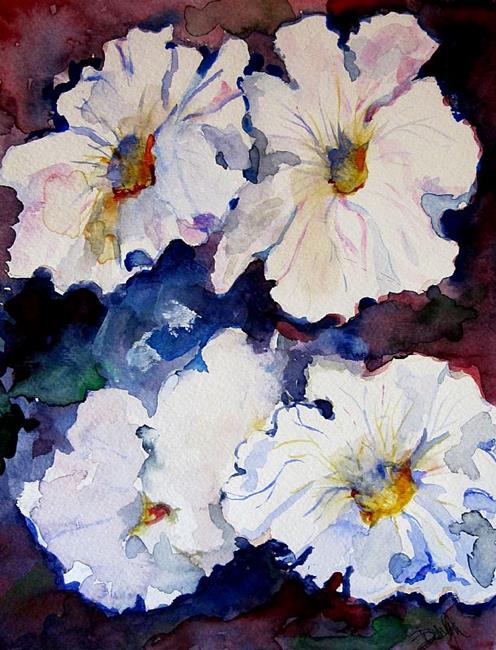 Art: White Petunias by Artist Delilah Smith