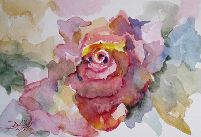 Art: Pink Watercolor Rose by Artist Delilah Smith