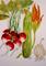 Art: Vegetables and Squash Blossom by Artist Delilah Smith