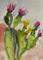 Art: Cactus with Purple Flowers by Artist Delilah Smith