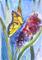 Art: Yellow Butterfly and Flower-sold by Artist Delilah Smith
