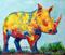 Art: Rhino - brush stroke embellished Giclee - sold by Artist Ulrike 'Ricky' Martin