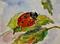 Art: Fall Ladybug by Artist Delilah Smith